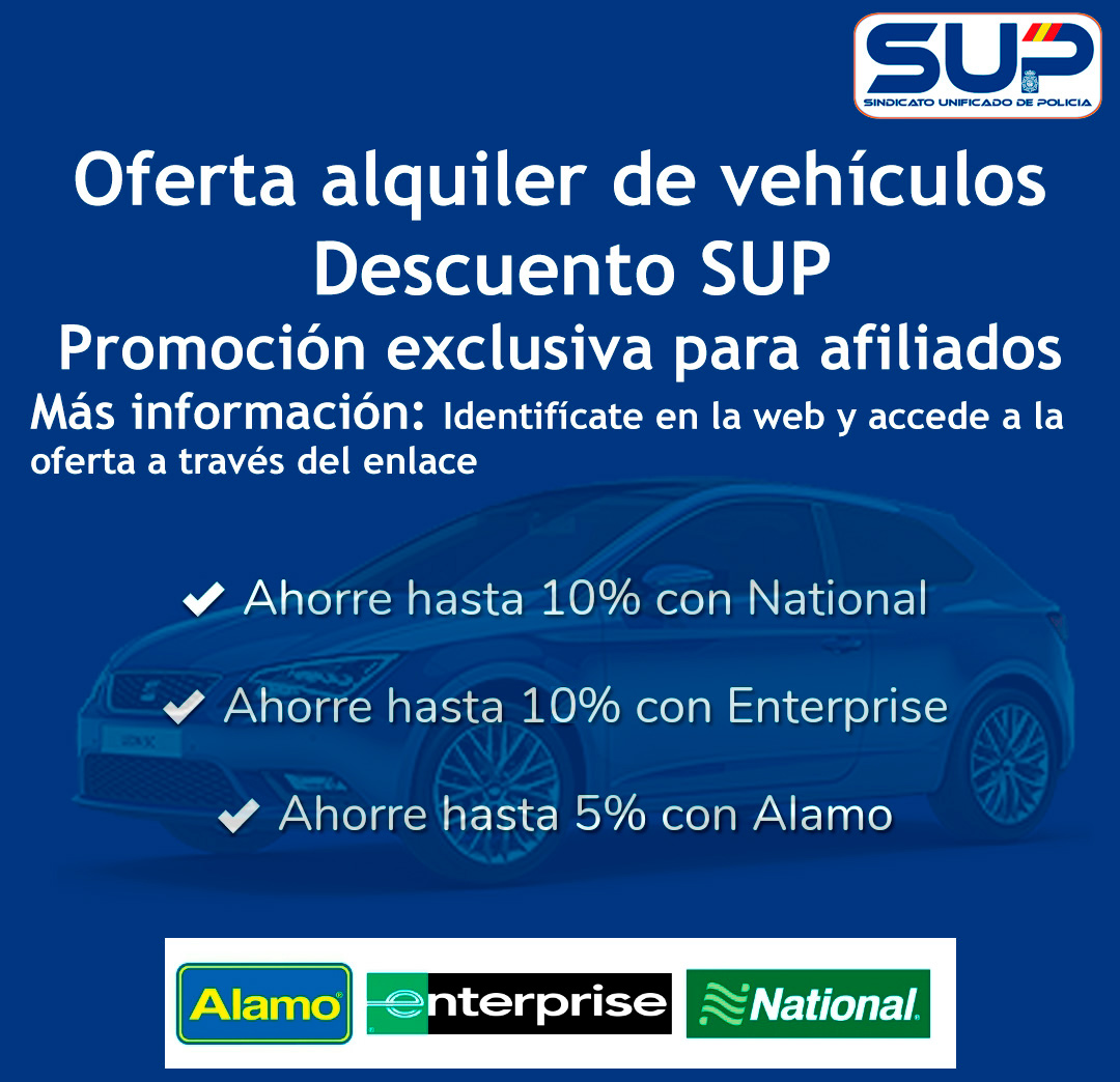 Oferta alquiler vehículos. Descuentos SUP
