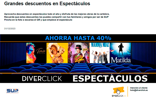 diverclick. Descuentos en espectaculos