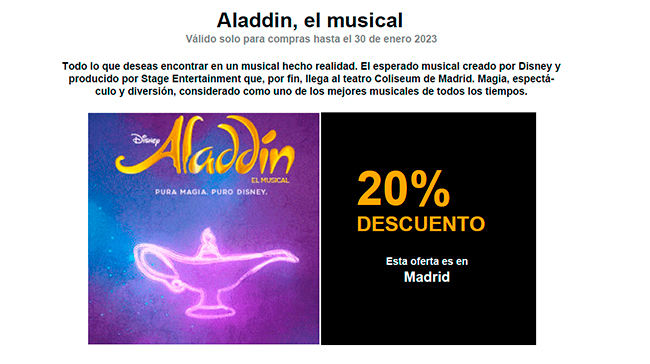 Oferta Aladdin para afiliados al SUP
