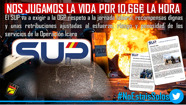 El SUP solicita compensación económica a los participantes en la Operación Ícaro