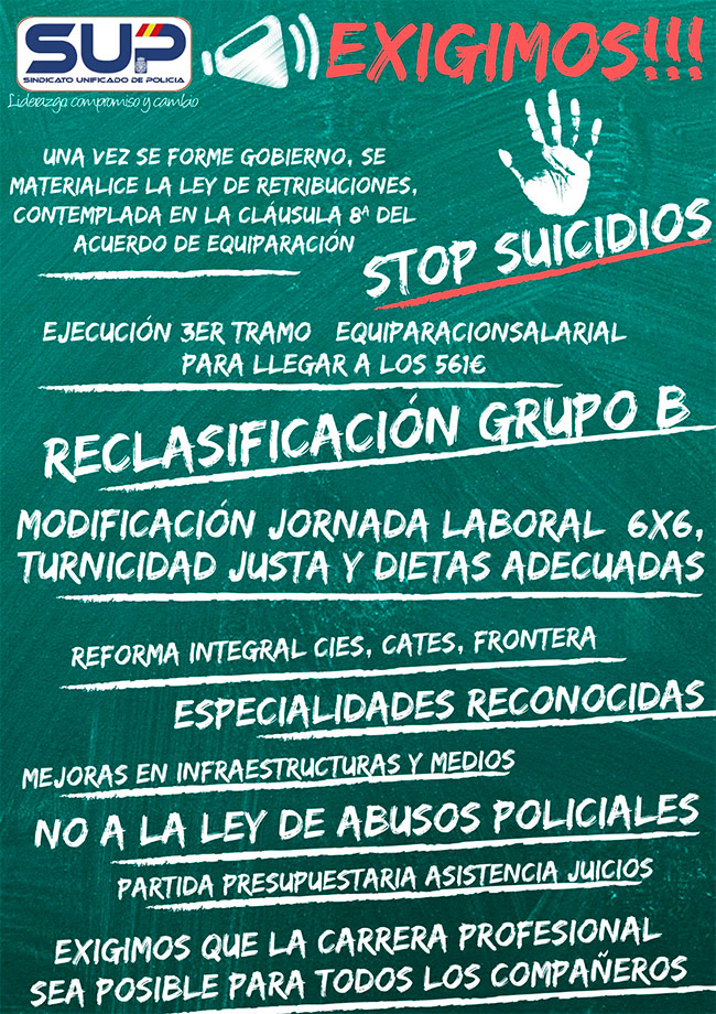 Nuestras reivindicaciones en el Consejo de Policía